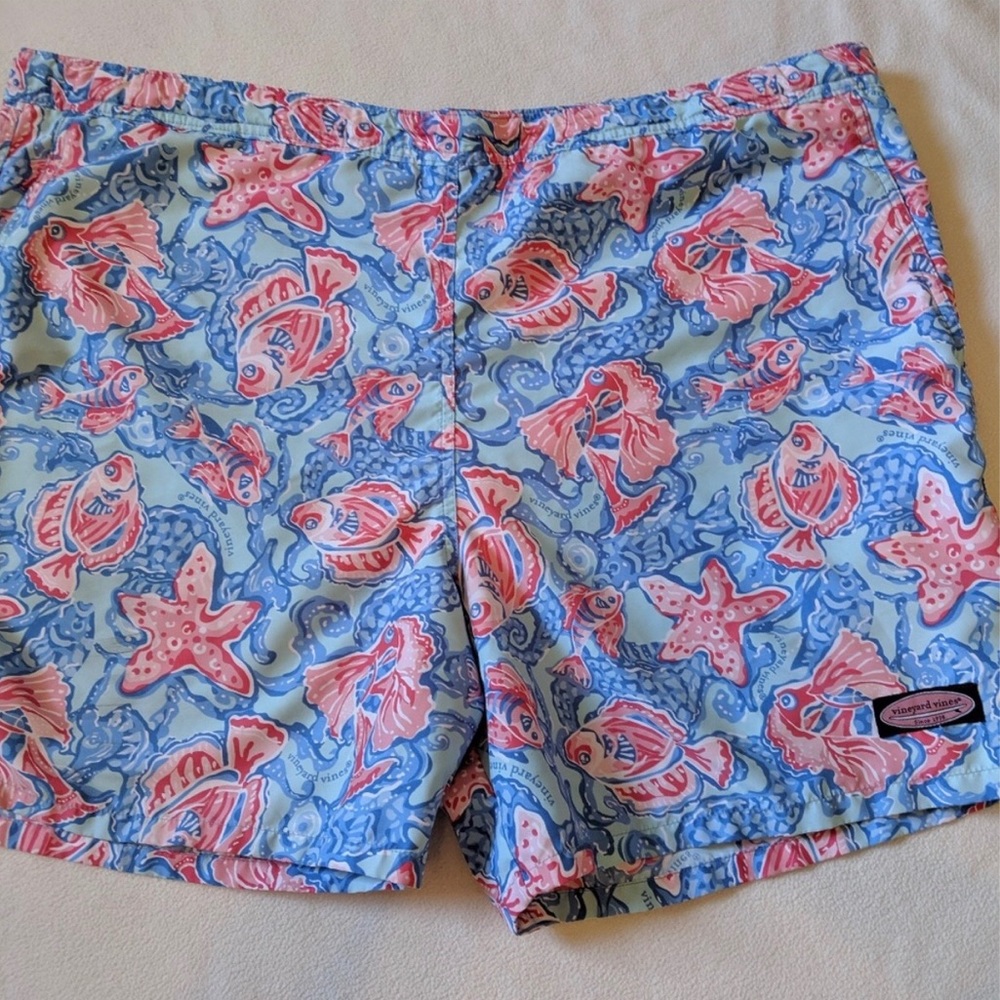 Vineyard Vines Pink Fish Swim Trunks